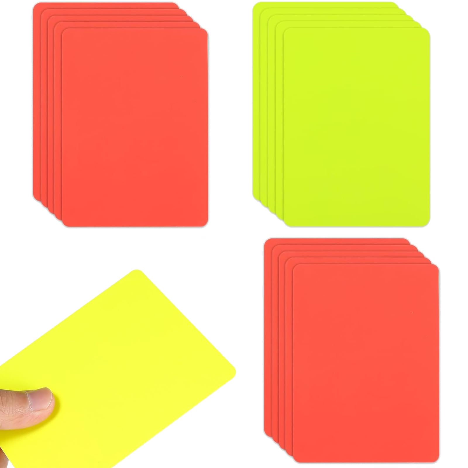 Juego de 20 Tarjetas de árbitro de fútbol, robustas Tarjetas de árbitro Rojo y Amarillo, 8 x 11 cm, de PVC, Accesorios indispensables para Cualquier Juego de fútbol