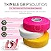 THIMTEC - The Original Thimble Tape for Hand Sewing - Fully Adjustable Nail & Finger Protector - A Smarter Alternative to Classic Knitting Thimbles - Multicolor, 3-Pack