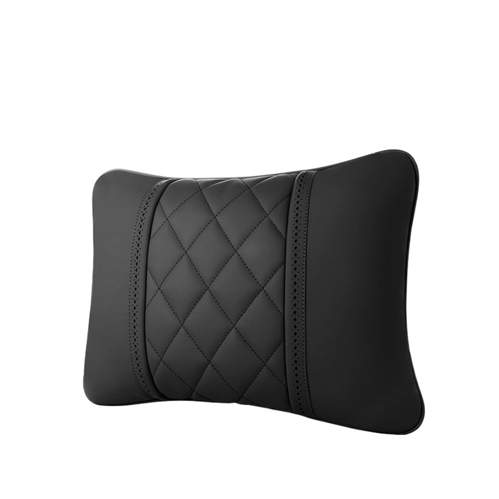 Poggiatesta in pelle per seggiolino auto adatto per poggiatesta cuscino poggiatesta auto cuscino per collo adatto per BMW (colore: nero-01)
