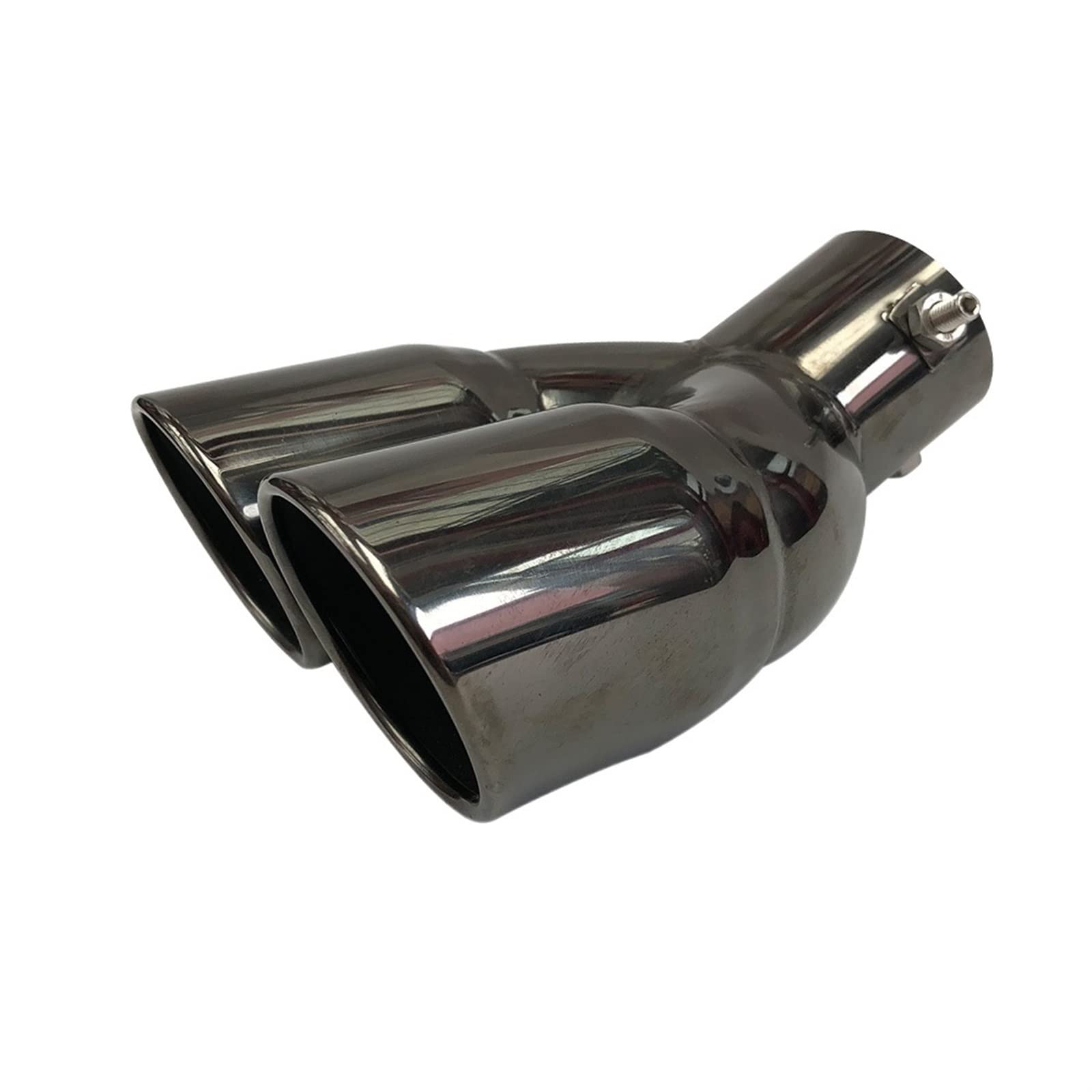 Silenziatore Di Scarico Universale In Acciaio Inox – Terminale Coda Rotonda 51x63 Mm Per Auto, Riduce Vibrazioni E Migliora Il Suono – Argento Lucido