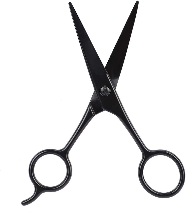 Face Hair Scissor, Hair Cutting Scissors Hairdressing Eyebrow Shear Barber Cosmetic Makeup Haircut Trimming Tool for Eyebrows, Nose, Moustache, Beard for Men and Women,Black