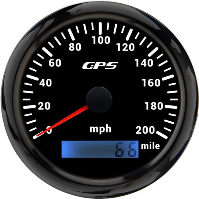 ELING 85mm GPS Speedometer 200MPH Speed Gauge with Total Mileage with 7 Colors Backlight 12Volts 24 V for Car Motorcycle Racing