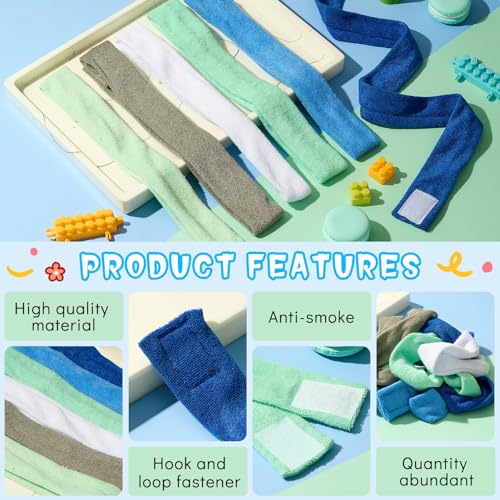 Image of Henoyso 12 Pack Sensory Chew Necklaces Kids Soft Terry Cloth Oral Motor Teething Toys for Boys Girls, Reusable Chewy Jewelry for Focusing & Calming(Solid Style,Adventure Ready Color)