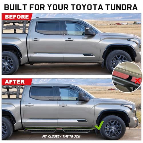 Image of COMNOVA Running Boards Compatible with 2007-2021 Toyota Tundra Crewmax Cab