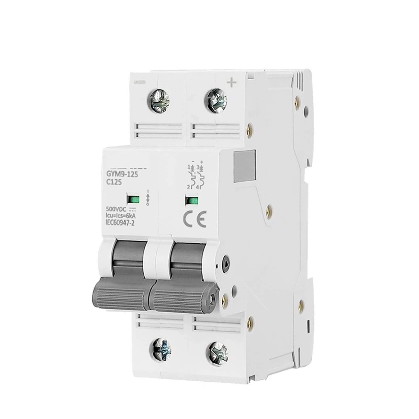 AVSBBYEPS 125 DC MCB 2Pole 500VDC Mini Circuit Breaker 80A 100A 125A 6KA 1Pcs(25v)