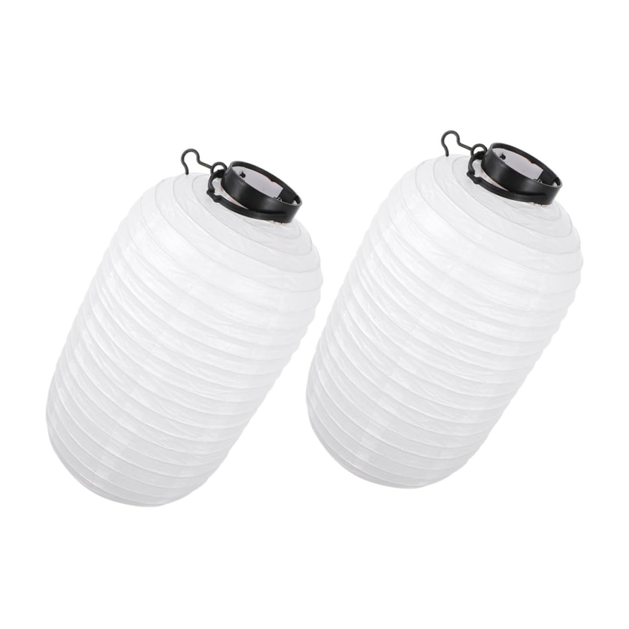jojofuny Lanterne di Carta Giapponesi LED Riutilizzabili Bianche 2 Pezzi Luce Decorativa Ricaricabile per Decorazioni in Centri Commerciali e Altri Ambienti