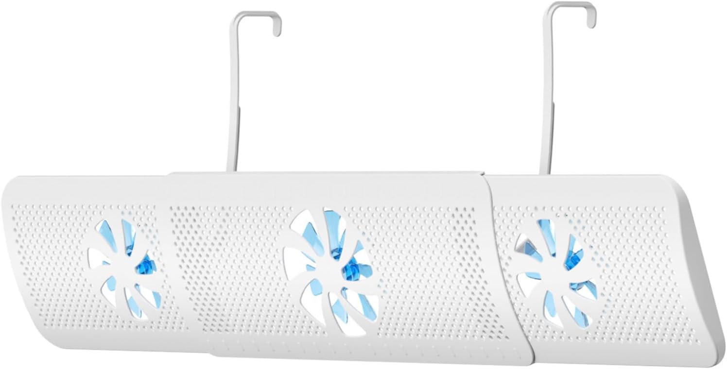 Air Deflectors for Ceiling Vents - 3 Fans Design Adjustable AC Deflector - Conditioner Baffle for Car Home Family Bedroom Living Room Offices RV Camping Outdoor