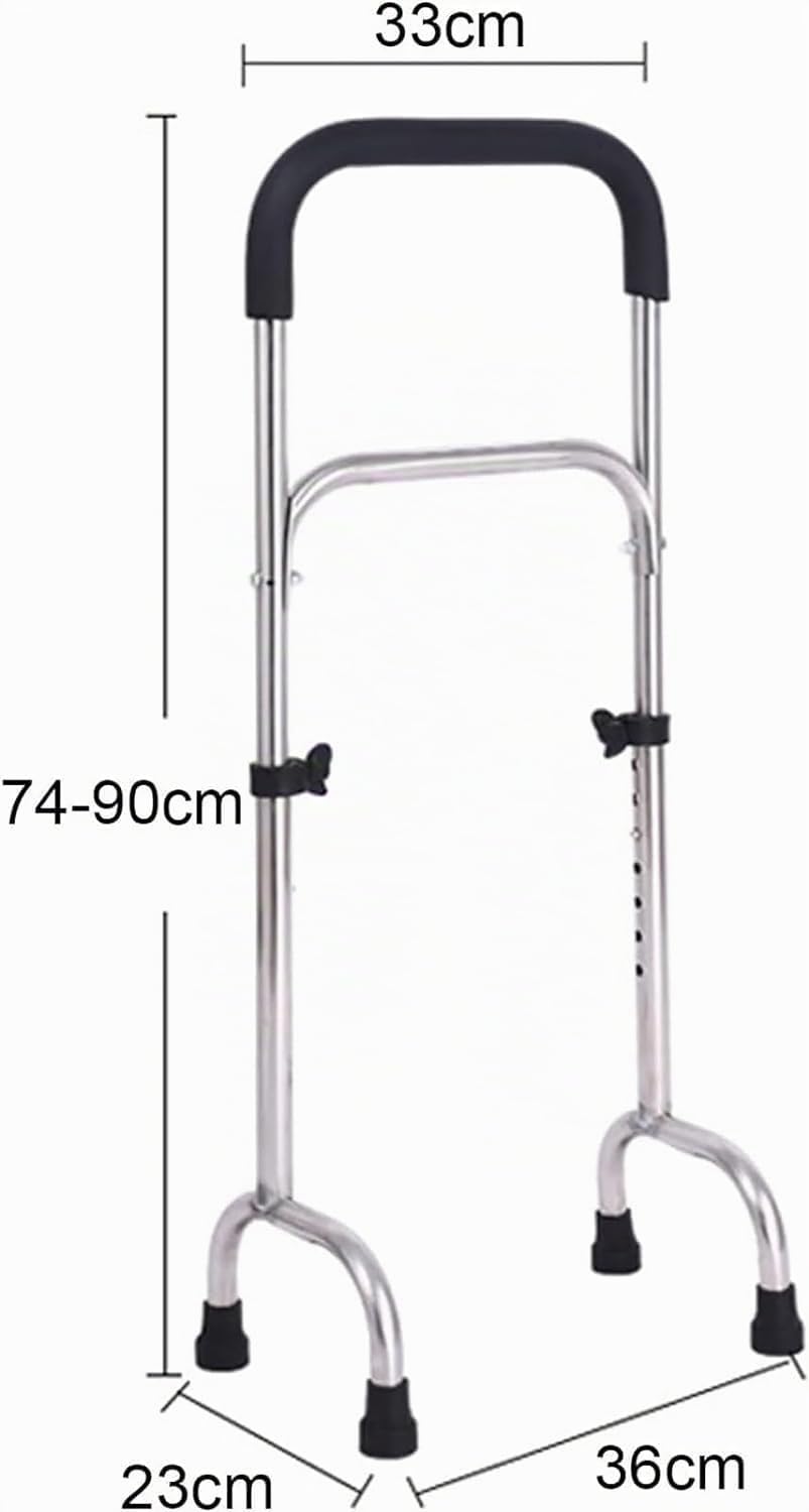 Bastón Cuatro Patas,bastón tetrápodo Ajustable con Base Ancha Cuatro Patas, Bastones Ligeros y estables Acero Inoxidable, Ayuda para la Movilidad pie