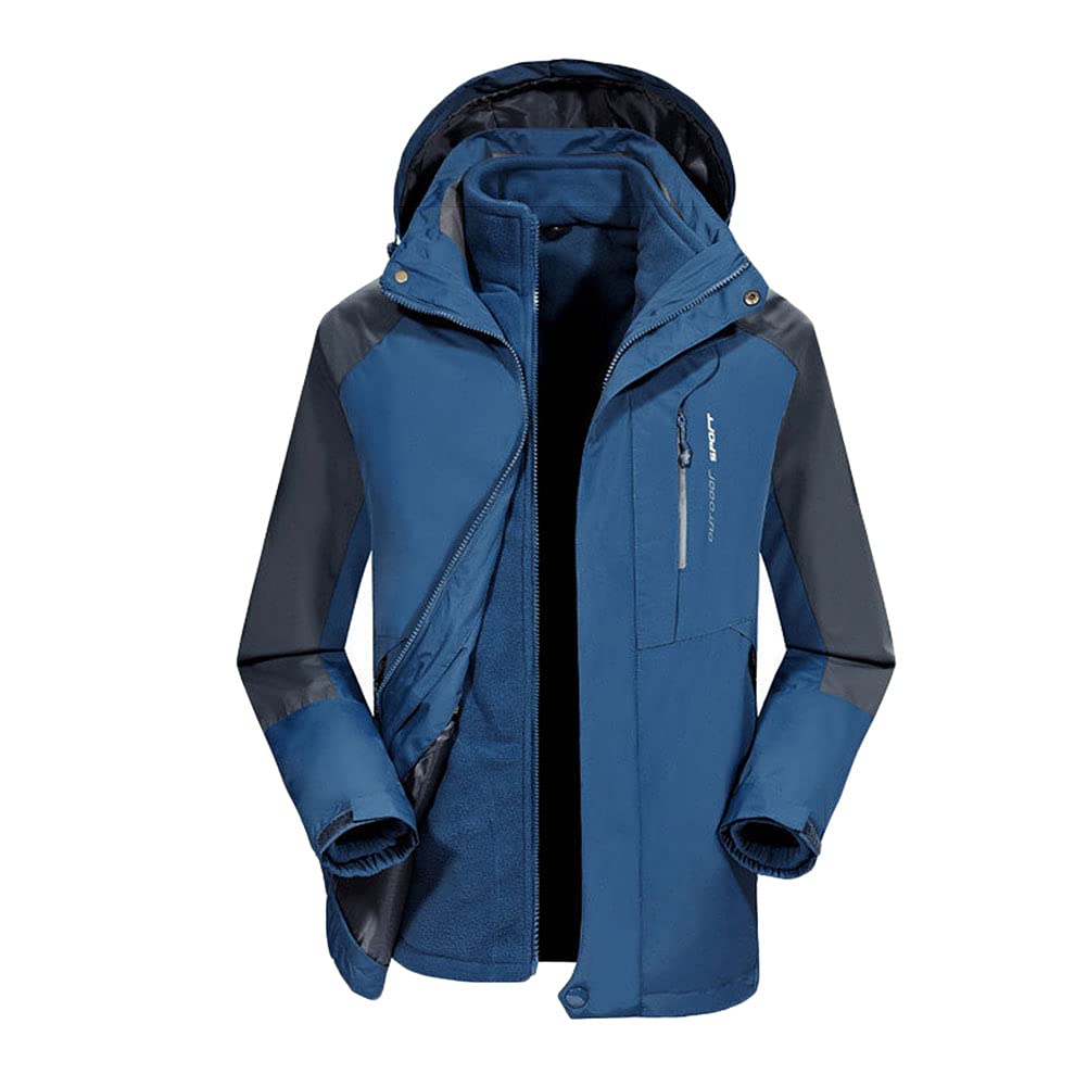 Kurtka 3 w 1 damska/mężczyzna-wodoodporny,Zdejmowane wnętrze polaru,Kurtka Softshell Mountain Jacket Wspinaczka Piesze Wycieczki Ciepłe Wiatroszczelna Narciarstwo Na Zewnątrz Zima