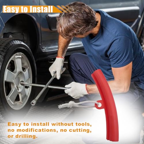 Image of LAINLOY 5PCS Car Tire Changing Rim Protector, Tire Changer Guard Edge Savers, Fixing Tire Rim Protective Cover for Wheel Scratch Prevention, Car Accessories for Motorcycle SUV (Red)