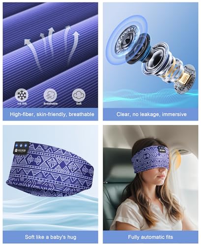 Image of LOVE EYE Sleep Sport Headphones Wireless Bluetooth 5.4 Headband Headphone