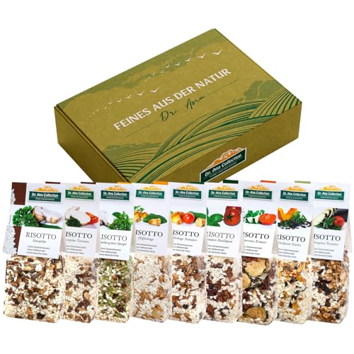 Dr. Ana Collection 9 vegane Risottos Probierpaket I italienische Spezialität I glutenfreie Risotto-Fertigmischungen mit 100% italienischem Arborio Reis I hergestellt in Manufakturarbeit I 9 x 200g