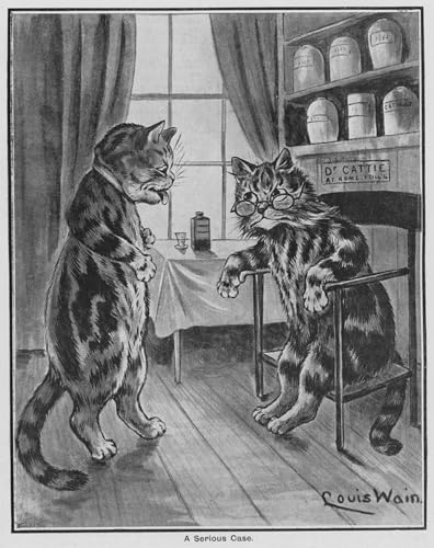 Impression d'affiches Louis Wain toile premium portrait d'art un cas grave 60x90cm