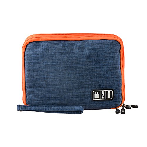 Sacoche Organisateur des Accessoires, P.KU.VDSL Sac Rangement Imperméable Organisateur de Câbles Électronique 2 Douches avec Fermeture Éclair
