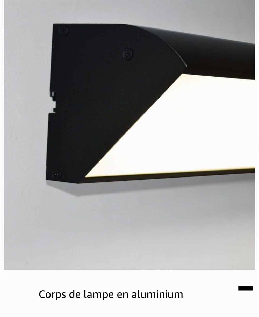 Terrasse Appliques Extérieures Imperméables Moderne LED Lampe de jardin Noir Lamp murale Aluminium Barre Lumineuse Extérieure 3000K pour Chambre Salon Salle de Bain éclairage Extérieur (White,60cm)