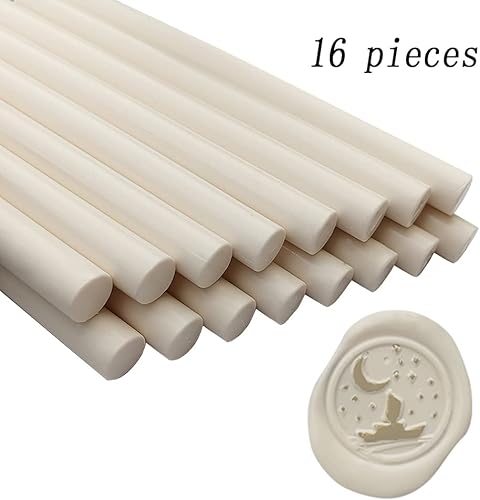 Miniatura 2 de 16 barras de sellado de cera para pistola de pegamento para sello de cera, barra de sello de cera blanca leche para pistola de pegamento de 0.44