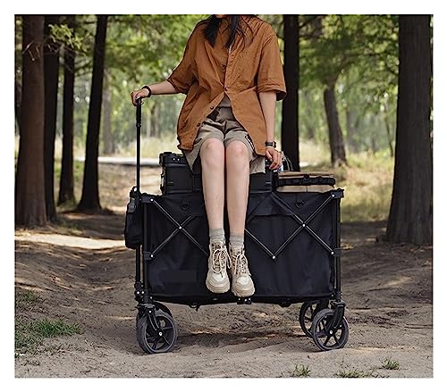 Carretilla plegable tipo carrito para camping, portátil y multifuncional con asa ajustable, gran capacidad y ruedas de goma silenciosas miniatura 4