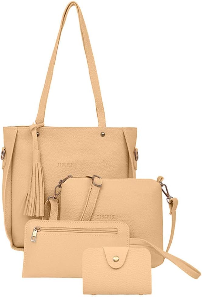 YUEPAO 4pcs 2021 Bags Sets for Women Four-Piece Shoulder Bag Messenger Bag Wallet Handbag Totes Gifts for Ladies