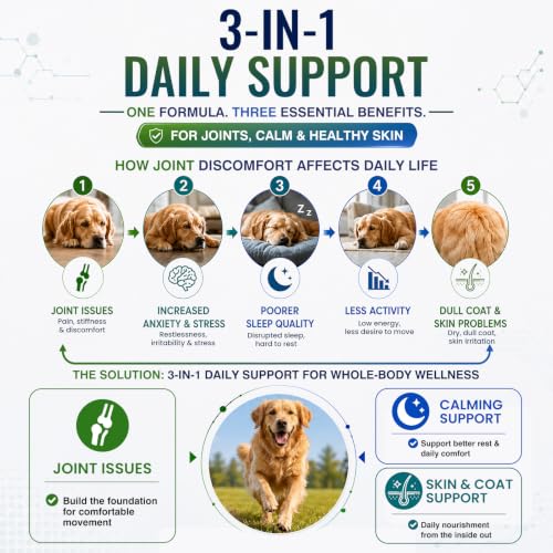 Hip and Joint Supplement for Dogs 200ct, Calming & Skin Support All dogs - Image 2