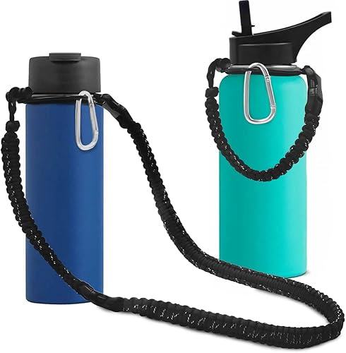 Correa de hombro con mango de paracaídas, se adapta a botellas de boca ancha de 12 a 64 onzas (no para el nuevo Hydro Flask 2.0), botella de agua
