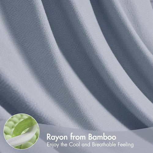 Image of Madison Park King Size Summer Blanket, Light Blue, 70% Rayon from Bamboo