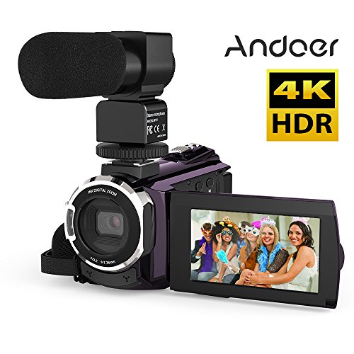 Andoer 4K 1080P 48MP WiFi Digital Videokamera Camcorder Recorder mit Novatek 96660 Chip 3 Zoll kapazitiver Touchscreen…