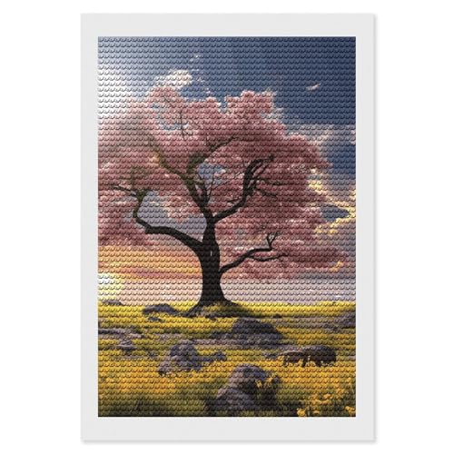 Kit d'art diamant fleurs et arbre ELUZZIZUT broderie diamant adulte