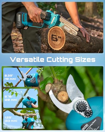 Image of SEESII 4-in-1 Pole Saw & Pruning Shears Combo Kit with Brushless Motor