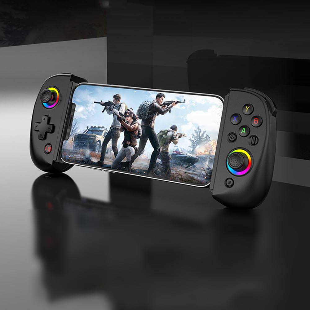 Manette de Jeu Extensible pour téléphones Portables Manette de Jeu Mobile sans Fil Bluetooth avec gâchette à Bascule Hall