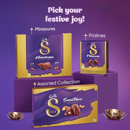 Image of Cadbury Dairy Milk Silk Miniatures Premium Assorted Chocolate Gift pack, 90 g (Pack of 2)