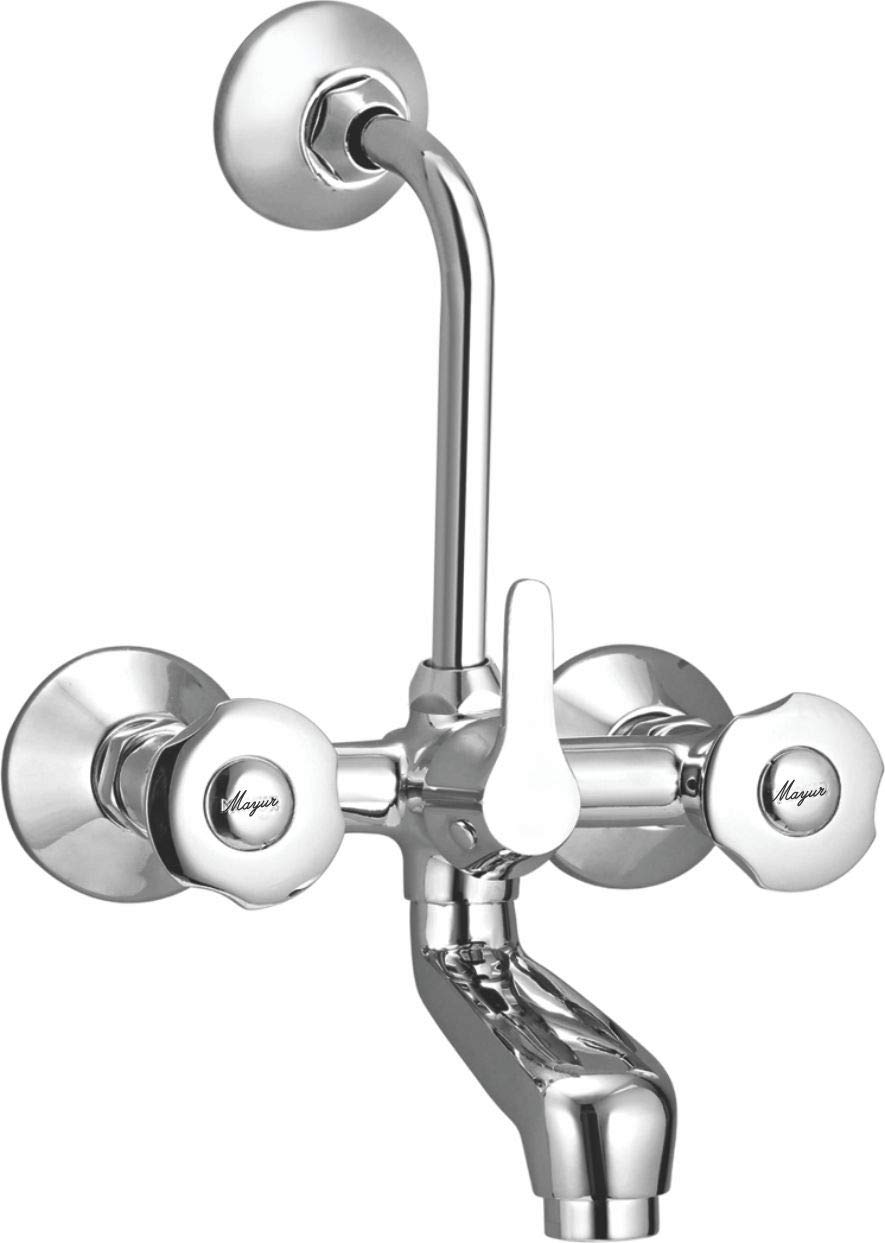 Mayur Brass Wall Mixer Tap - Chrome Finish -10