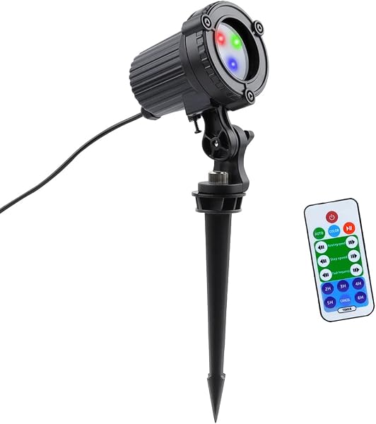 Lampa projekcyjna LED, stopień ochrony IP65, do użytku wewnątrz i na zewnątrz, z pilotem zdalnego sterowania, oświetlenie jako lampa ogrodowa, dekoracja muru, Boże Narodzenie, przyjęcie