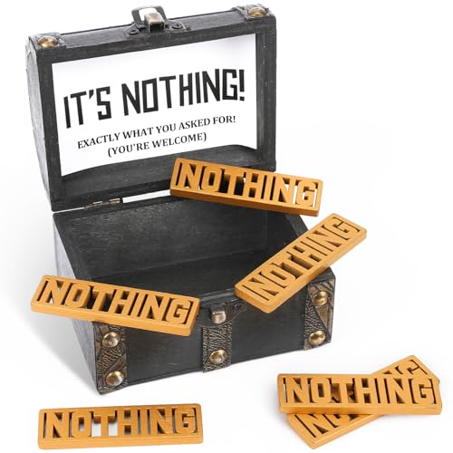 JULEASEL The Gift of Nothing, Pirate Treasure Chest with Golden Nothing, Funny Christmas Gag Gifts for Person Who Wants Nothing, Hilarious Practical Joke Unique Birthday Gifts for Women Men