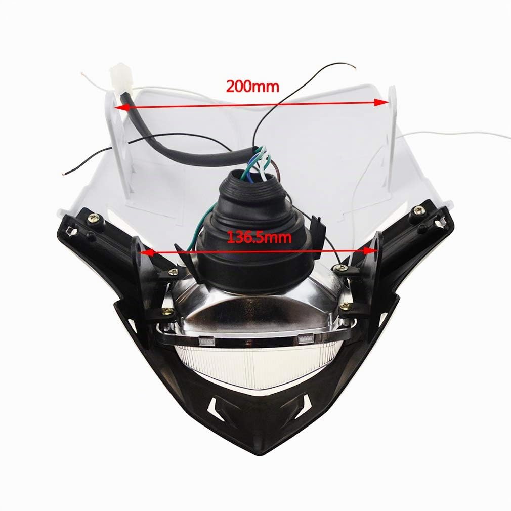 GOOFIT Fari Lampada Alogena Moto 12v H4 35w Luce Laterale Motocross Sostituzione per Pitbike Bicicleta Scooter Cafe Racer ATV Bianco