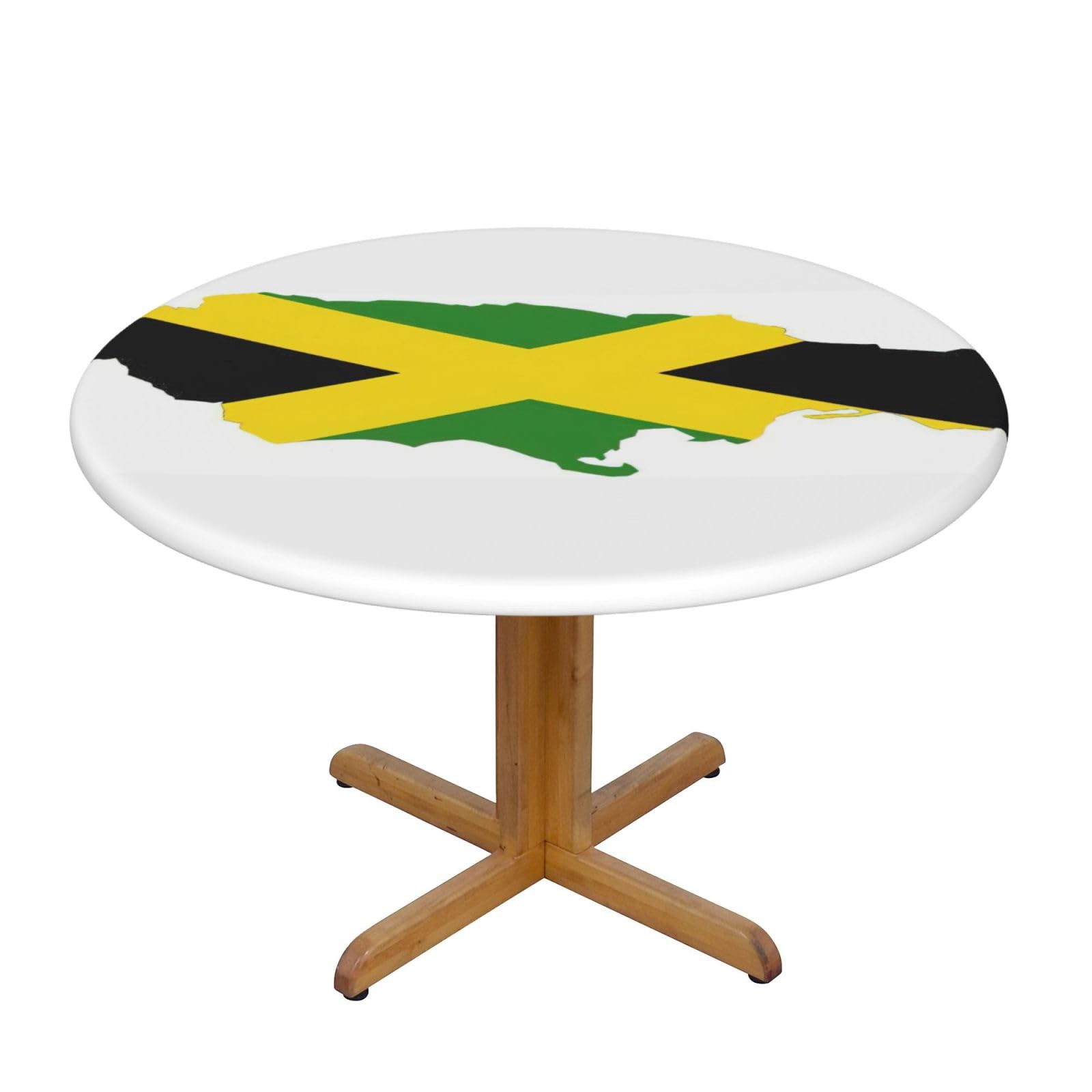 Jamaica Flag Map Print Oxford Wipeable Tablecloth Oil-Resistant Outdoor Table Cover Reusable Birthday Table Protector