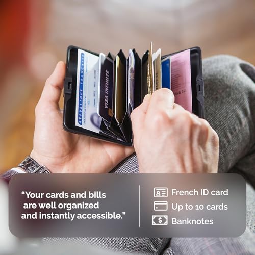 ÖGON -DESIGNS- Aluminum wallet, Large capacity, RFID Protection against fraud and demagnetization, Smart Case BIG STOCKHOLM model2