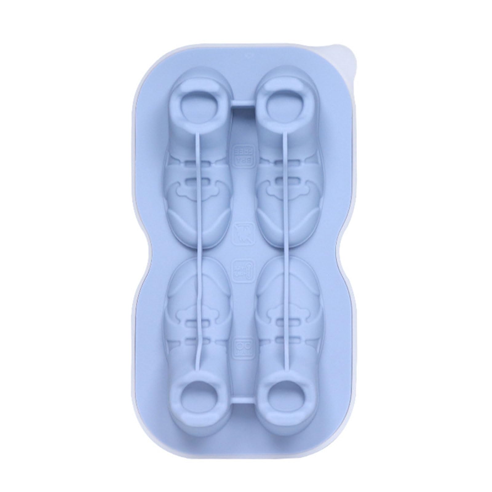 Tsophreniq Ice Molds for Chill Beverages 4 Grids Shoe Shaped Maker Silicones Cube Tray Molds Party Supplies Large Shoe Shaped