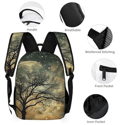 Tree Without Leaves Printed Backpack With Lunch Pack Storage Box Case 3pcs Lightweight Travel Backpack3