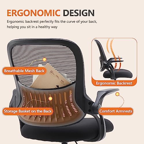Sweetcrispy 37185B-BK2 Tall Drafting Desk Chair - Ergonomic High Stool Computer With Adjustable Height And Comfy Lumbar Support, Office Rolling Counter thumb #3