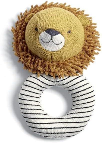 Mamas & Papas Soft Lion Character Grabber Rattle, Ring Shaped, Interactive Activity Toy