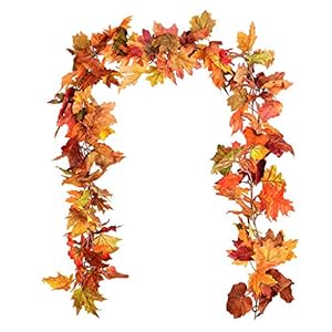 DearHouse 2 Pack Fall Garland Maple Leaf, 5.9Ft/Piece Hanging Vine Garland Artificial Autumn Foliage Garland Thanksgiving Decor for Home Wedding Fireplace Party Christmas (Orange) DearHouse 2 Pack Fall Garland Maple Leaf 59FtPiece Hanging Vine Garland Artificial Autumn Foliage Garland Thanksgiving Decor for Home Wedding Fireplace Party Christmas Orange