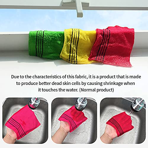 8-pcs-Asian-Exfoliating-Bath-Washcloth-Red-Green
