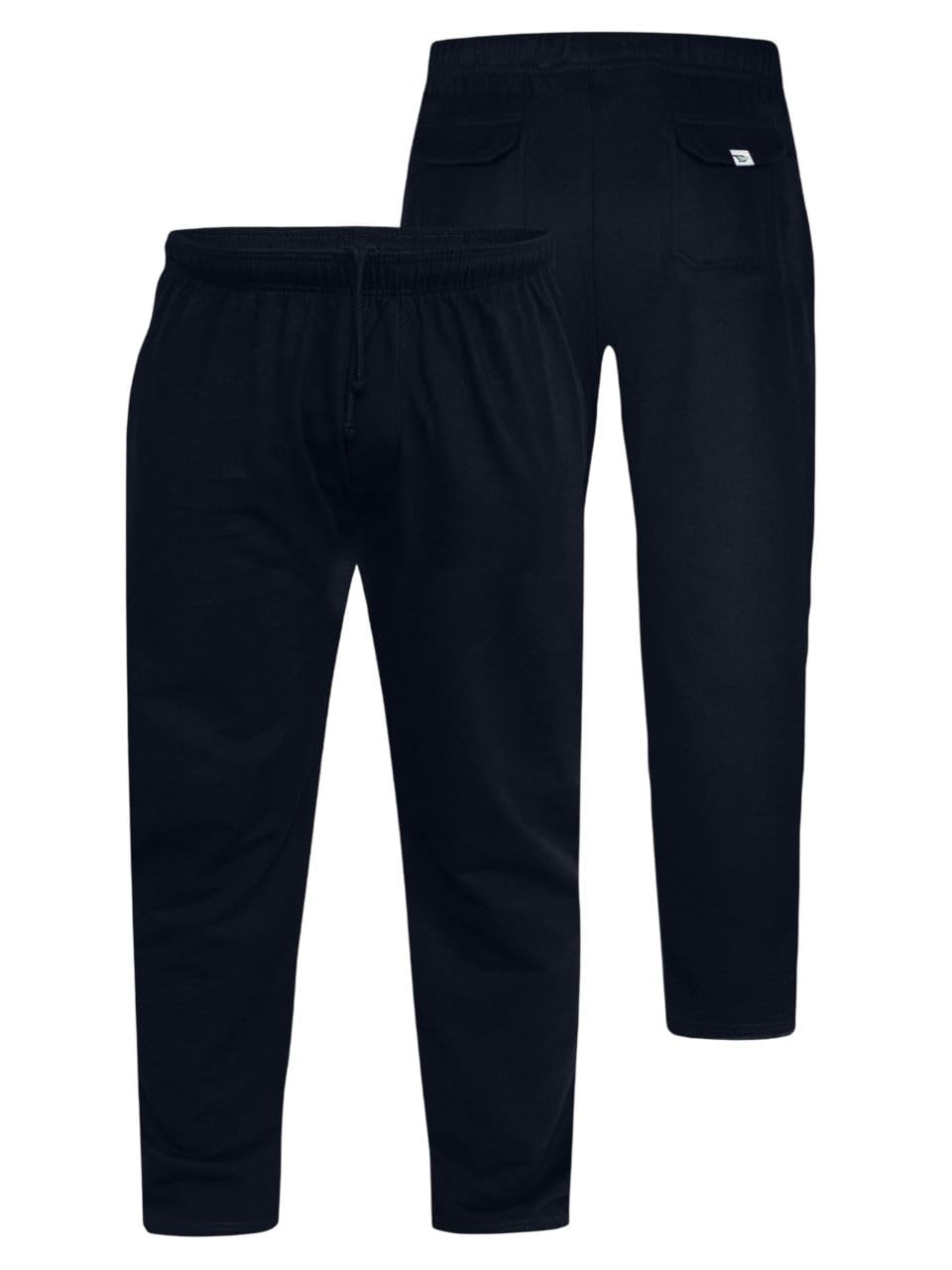 D555 Men's Navy Duke Kingsize Joggers Pants Elasticated Open Hem Jogging Bottoms 8XL (Rory)