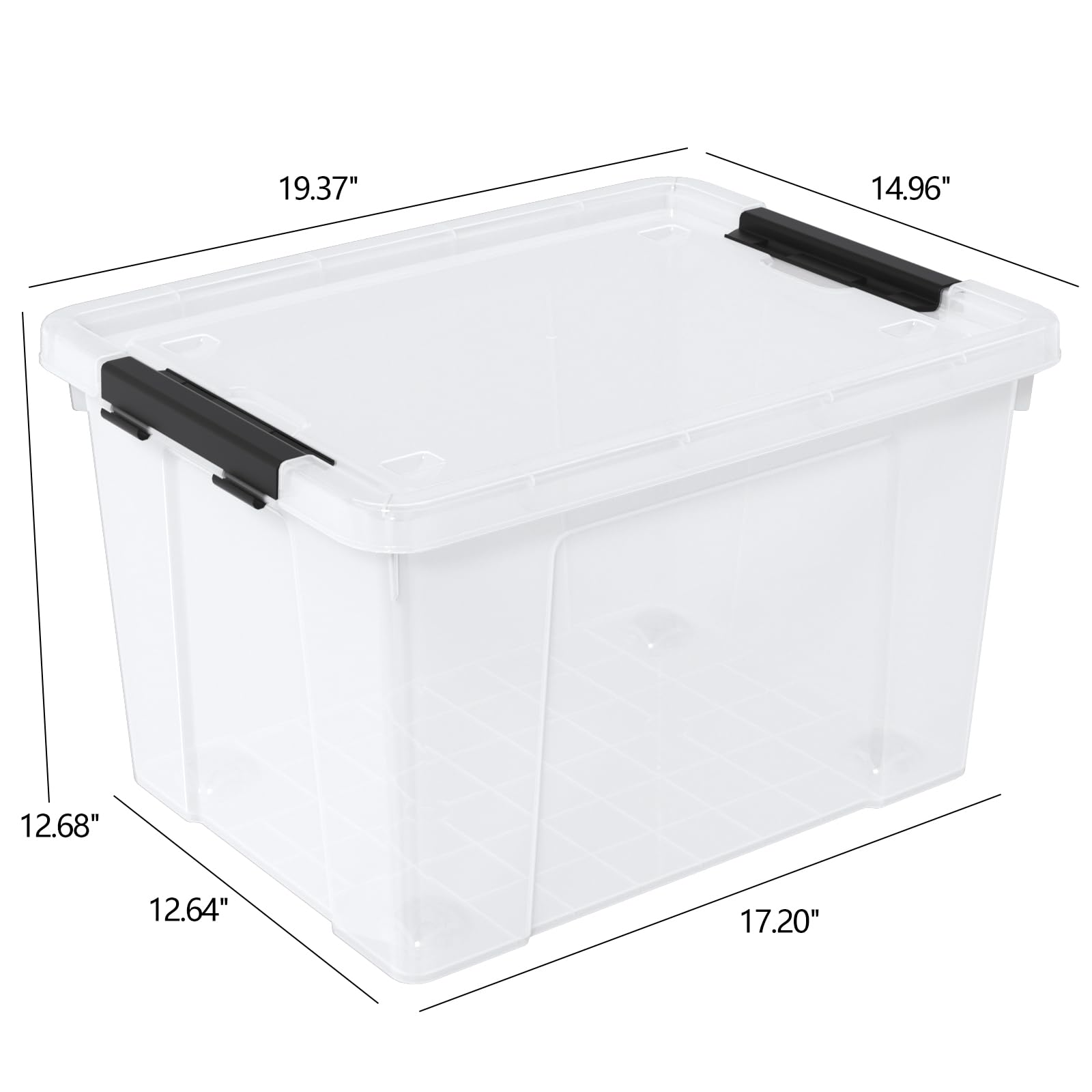 Große transparente Aufbewahrungsbox mit Rollen, 4 Stück, transparenter Kunststoff-Aufbewahrungsbehälter mit Deckeln