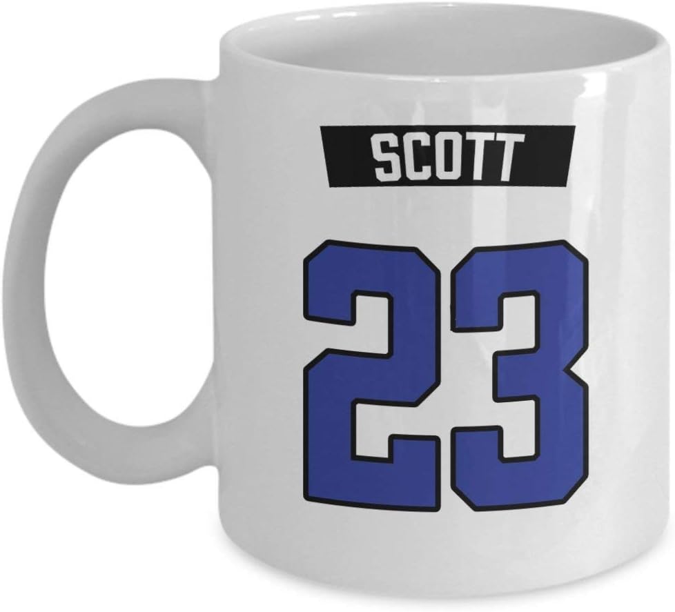 Nathan Scott One Tree Hill Ravens 23 Jersey Coffee Mug Cup (White) 11oz One Tree Hill Tv Show Merchandise Accessories Pin Poster Shirt - For, One Size
