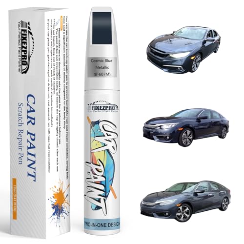 Image of B-607M Cosmic Blue Metallic Car Touch Up Paint for Honda, Color Match Auto Paint Repair Pen,Professional Car Scratch Repair Remover Pen Quick Drying, Easy to Use