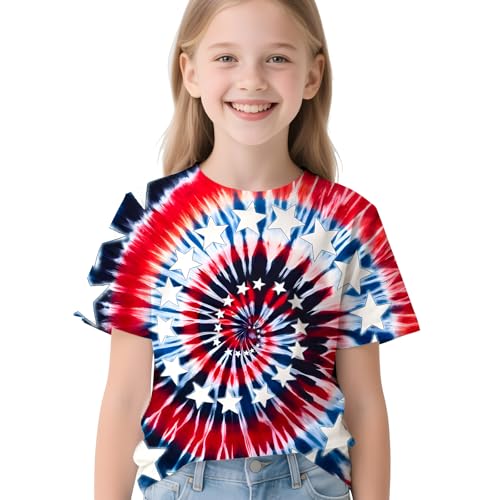 Image of Kids Neon Tie Dye Shirt for Boys Girls Tie-Dye T-Shirt Hippes Tshirt Senior Children Tee Size 6-16 Years Age