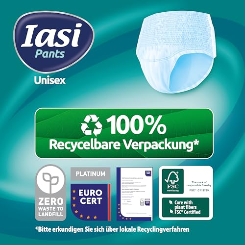 IASI Unisex-Pants mit hohem Schutz, 10 Einweghosen Größe XXL, Saugfähigkeit EXTRA, 10 Stück
