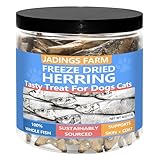 JADINGSFARM Herring Fish Dog Treats, Freeze Dried, Wild-Caught, Single Ingredient, High-Protein, Omega 3 & 6 for Skin & Coat, No Additives, Grain-Free Cat & Dog Treats (4.0 oz)