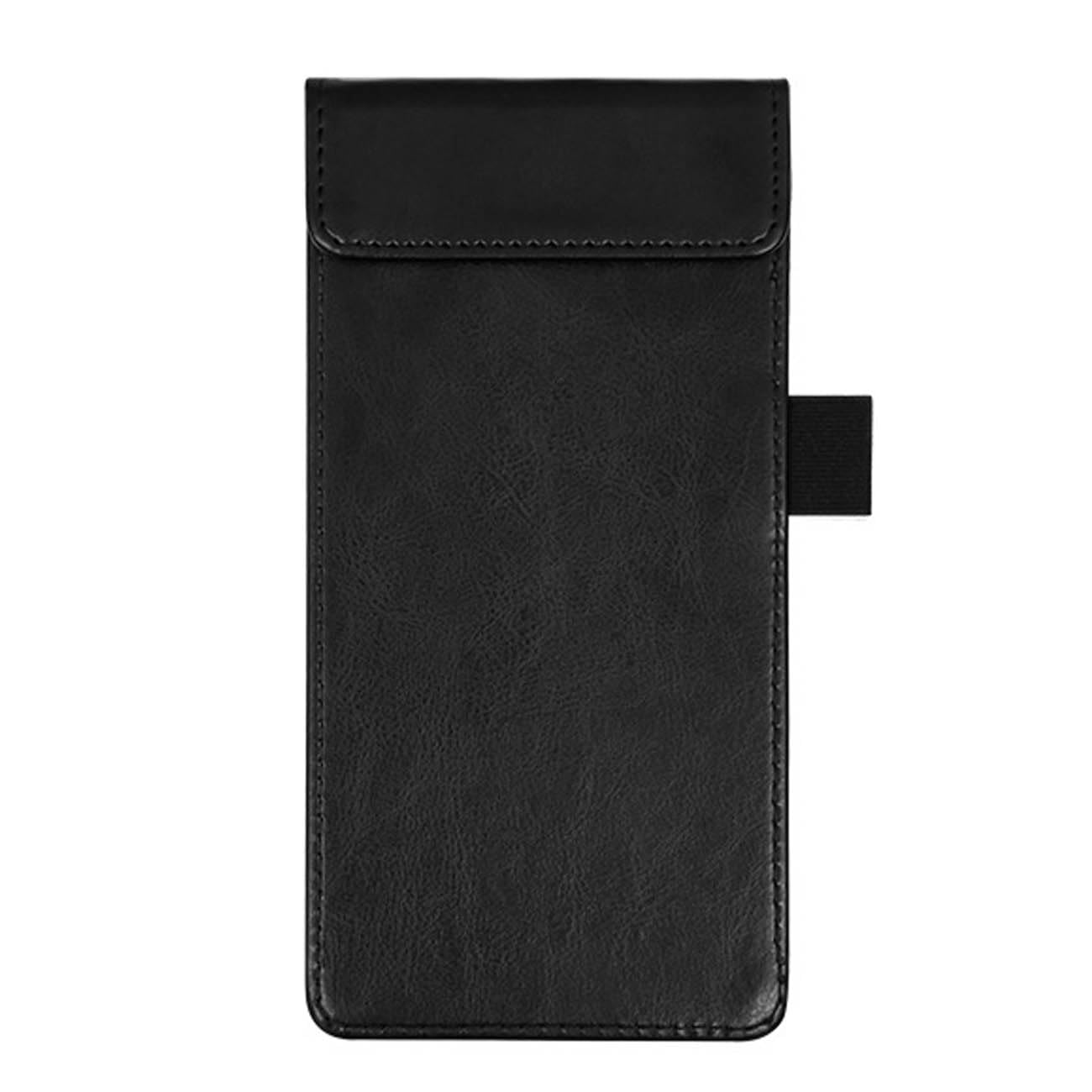 Portapapeles de piel sintética negra, carpeta con clip para archivos A4, organizador de documentos, bloc de escritura, soporte para tarjetas de visita, bloc de conferencias magnético con
